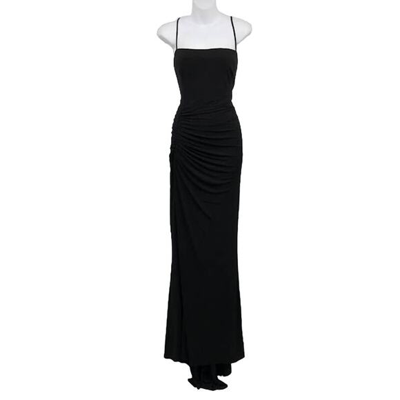 Katie May Dresses & Skirts - Katie May Great Kate Gown XL Sleeveless Ruched Slit Open Back Floor Sweeping NWT